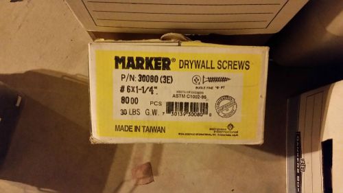 1-1/4&#034; x #6 fine thread bugle head drywall screws black oxide  (20 lbs.) for sale