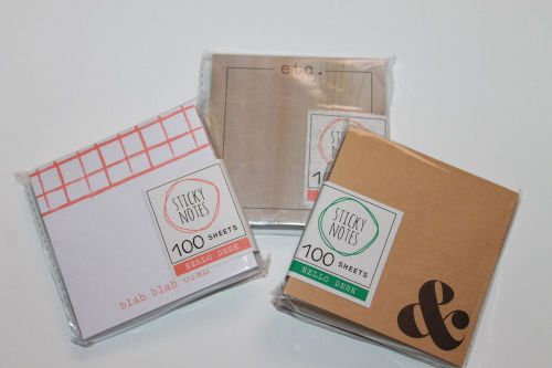Target Dollar One Spot - 3 pack Sticky Notes - NIP!