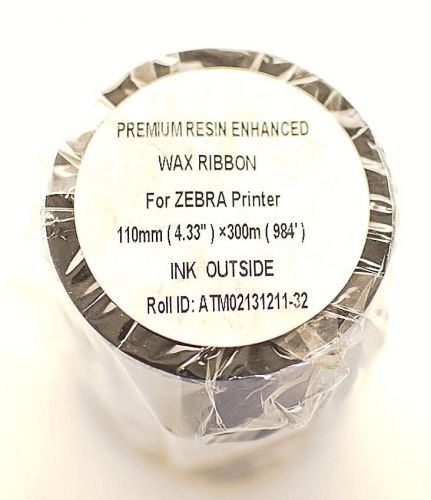 4.33 X 984 ( 110mm x 300m ) Premium Resin Enhanced Wax Ribbon Ink Outside Zebra