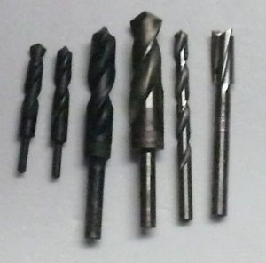 Drill bits &gt; lot of 6 drill bits &gt; 1&#034; &gt;3/4&#034; &gt; 3/4 router bit &gt;&gt; 7/16&#034; &gt;&gt; 2@ 1/2&#034; for sale