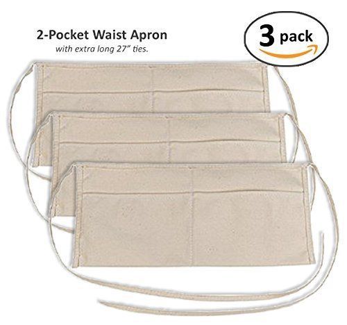 2 Pocket Canvas Waist Apron (3-Pack) - NEW - FREE SHIPPING