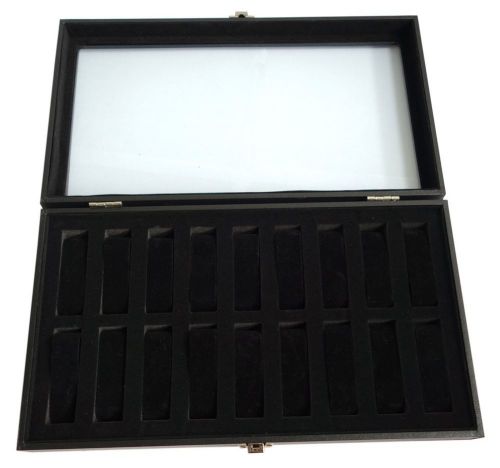 Sodynee® 18pc Black Watch Travel Tray Showcase Display Case Unit w/ Glass Top