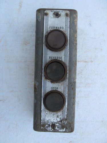 Vintage westinghouse forward reverse stop push button control box old barn find for sale