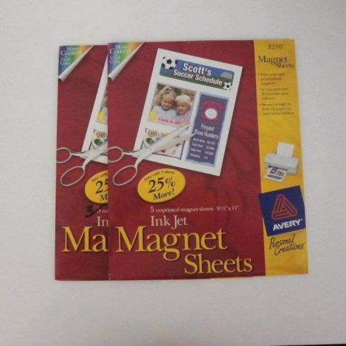 Avery 8 Magnet Sheets Ink Jet Printable White 8.5X11 Avery 3270