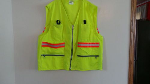 Safety Vest High Visibility Reflective Road Work Crossing Guard Yellow Sz. XXX-L