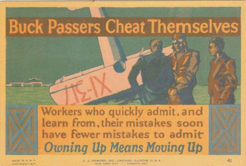 1927 Sales Advice Card-BUCK PASSERS CHEAT THEMSELVES