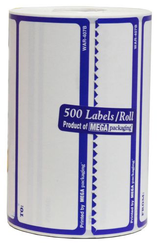 3 x 5&#034; Blue To/ From Shipping Labels (500 Labels)