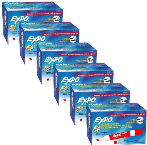 Expo Red Dry Erase Markers 12 Packs 144 Pens Low Odor Chisel Tip  80002 NEW