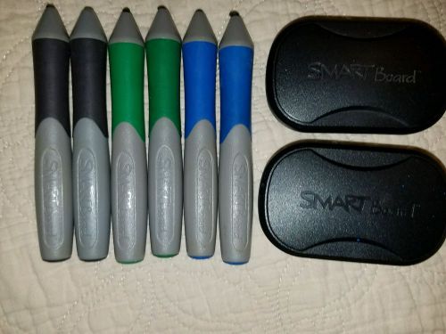 Smart Board 600 Series Pens and Erasers (2Green/2Blue/2Black) Used