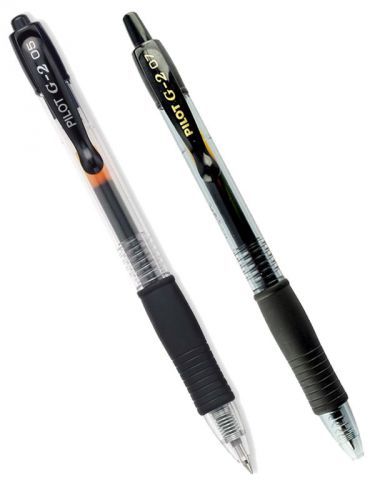 Pilot G2 Gel Ink Roller Ball Black Ink, 1 Extra-Fine &amp; 1 Fine Pen (31103-31170)