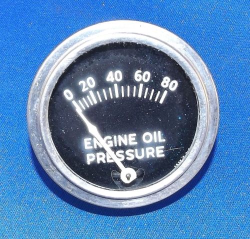 Vtg engine oil pressure gauge panel meter dashboard old steampunk part car truck for sale