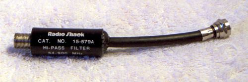 Radio Shack 15-579A Hi-Pass Filter 54-900 Mhz Cable In-Line Filter