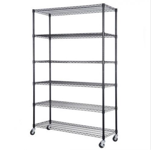 48&#034; x 18&#034; x 72&#034; adjustable 6 tier shelf steel wire metal shelving rack storage for sale