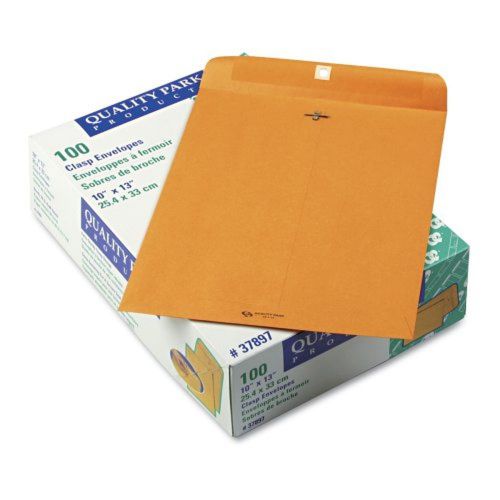 Quality Park Clasp Envelopes 10x13 Box of 100 (37897) 10 x 13 Inches