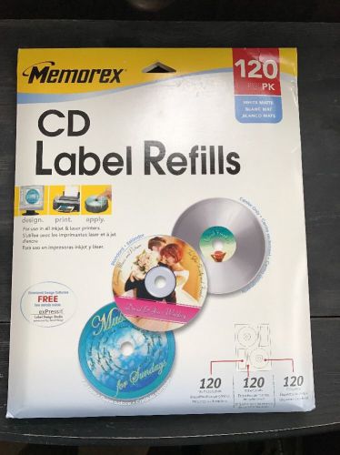 Memorex CD Label Refills White Matte 120 Count ~ New/Unused