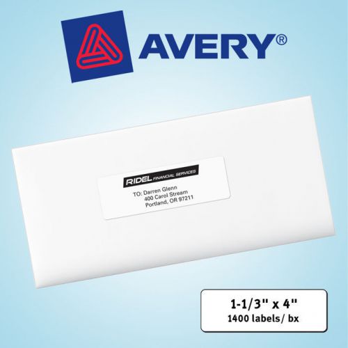 Avery Easy Peel Mailing Labels 1-1/3&#034; x 4&#034; White 1,400ct