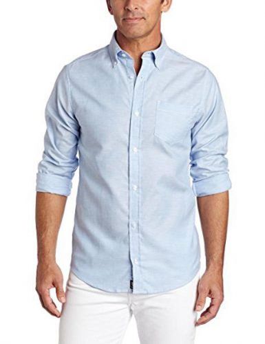 Lee Uniforms Casual  Button-Down LARGE Long Sleeve Oxford Shirt Light Blue