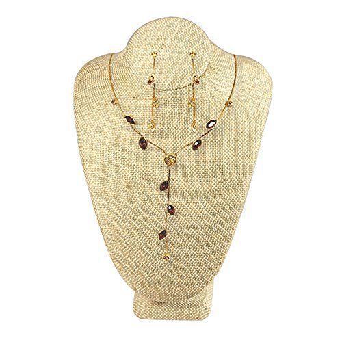 Ikee Design Linen Jewelry Necklace Display Bust 5&#034;W x 4 1/8&#034;D x 7 1/2&#034;H