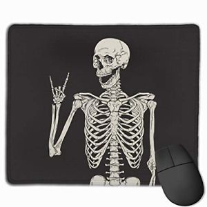 Rock and Roll Skeleton Skull Boho Hippie Mouse Pad Non-Slip Rubber Gaming Mouse
