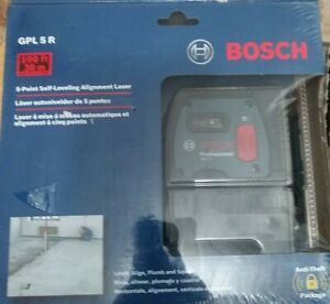 Bosch GPL 5 R Self Leveling 5-Point Alignment Laser Plumb Square FACTORY SEALED