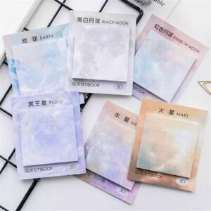 Label Office Supplies Planet Memo Pad Earth Moon Style Galaxy Sticky Notes