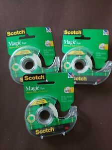 3M Scotch Magic Tape Handheld Dispenser Rolls 3/4&#034; x 650&#034; 1&#034; Core Clear