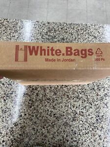 300 white shopping bags. 300 Per Box. 18 Micron Strength. Market Size Bags