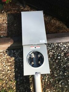Temporary Power Box 100 Amp  Metered GFCI Top Feed Surface Mounted