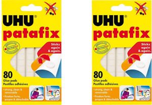 UHU Patafix Glue Pad Removable Reusable White 80 pads (2xPack)