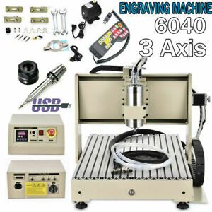 CNC ROUTER ENGRAVER MACHINE ENGRAVING DRILLING 3 AXIS 6040 USB 1.5KW VFD W/RC