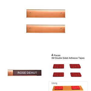 Nameplate Holder Wall or Door 2 Pack (2&#034; x 10&#034;, Rose Gold) 2&#034; x 10&#034;