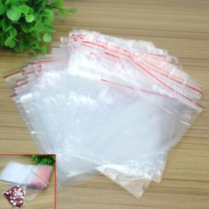 100x Clear Plastic Resealable Reclosable Bags Jewelry Craft Packaging