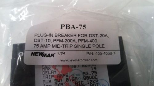 NewMar - PBA-75 - 75 AMP Mid trip Single Pole Plug In Breaker (Lot of 3)
