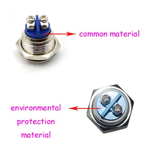 New IP67 Environmental 16mm Round Top Stainless Steel Metal Push Button Switch