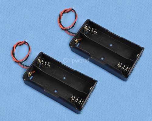 2pcs 18650 battery case 2x18650 2*18650 2x3.7v 7.4v battery holder box with wire for sale