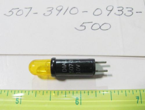 1x Dialight 507-3910-0933-500 10V 14mA Yellow Stovepipe Incandescent Cartridge