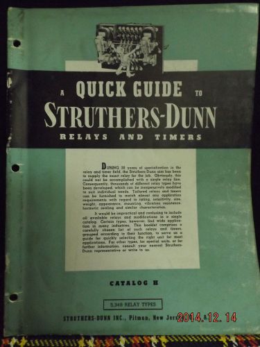 1953 A Quick Guide to Struthers-Dunn Relays &amp; Timers Vintage Catalog H