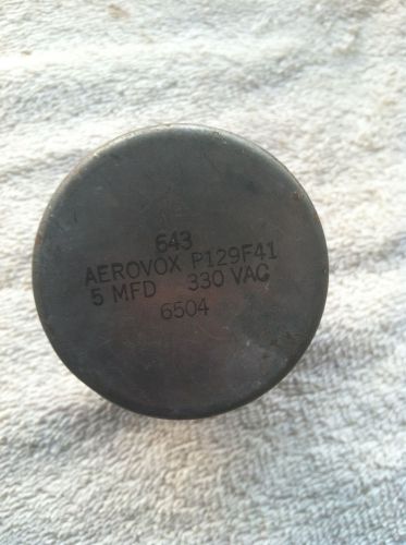 Aerovox Capacitor 643 P129F41 5MFD  330VAC 6504  Used