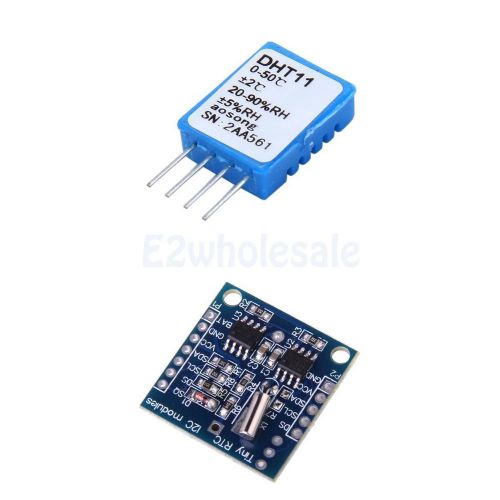 Dht11 temperature &amp; humidity sensor + i2c ds1307 real time module for arduino for sale