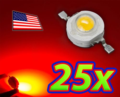[25x] 1W Bright Red High Power LED Lamp Beads 40-50Lm 1 Watt - Ships FAST USA!