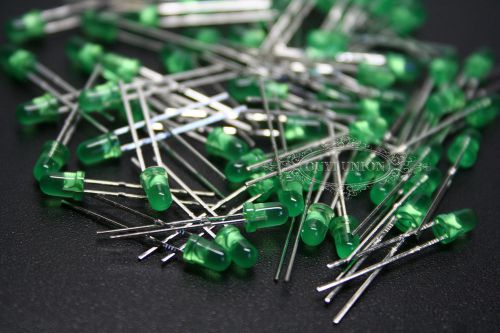 Wholesale 1000pcs 2pin f3 3mm round top green emitting diode led lamp light for sale