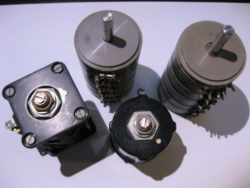 Lot of 4 Poteniometers Multi-Turn Ganged Assorted Types Panel Used