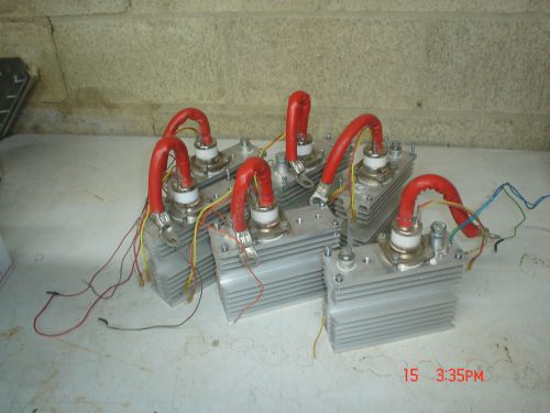 Set of six 480v 3 phase thysistors with heat sinks for sale