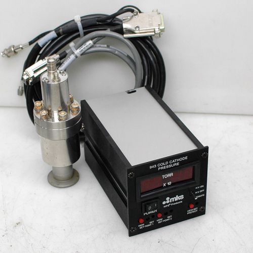 Mks 943 cold cathod vacuum gauge controller +sensor,cables 943-a-220v60 deposits for sale