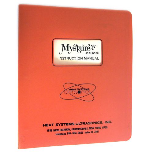 Heat Systems Ultrasonics Mystaire Scrubber Instruction Manual CP-102