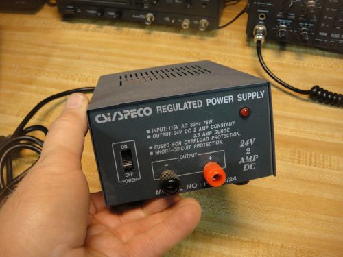 CSI/Speco PSR-2/24  24 VDC @ 2 AMPSRegulated Power Supply Tested Works Perfect