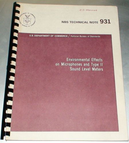 Environmental Effects on Microphones and Type II Sound Level Meters by EB Magrab