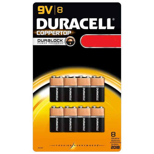 Duracell Coppertop Alkaline Batteries 9V 8 Pk - Brand New Item