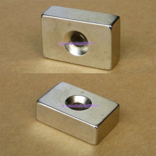 2pcs Super Strong Block Magnets 29 x 19 x10mm  Hole 5mm Rare Earth Neodymium N50