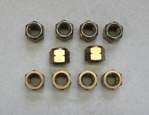 10 each 3/4&#034;-10  steel self locking nuts (nyloc style) plated new for sale